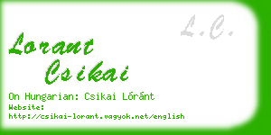 lorant csikai business card