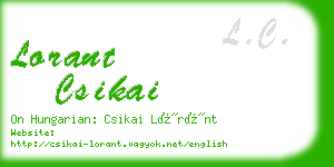 lorant csikai business card